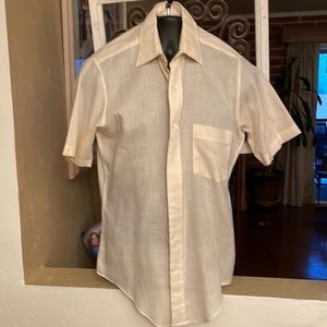 Arrow Kent Men’s Vintage Short Sleeve Size 15 65% 35% Cotton size Small